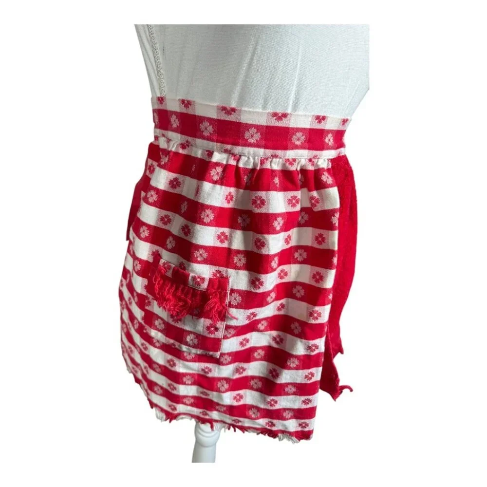 Vintage Gingham Checked Waist Apron‎